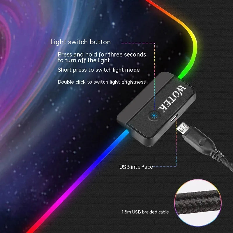Oversized Luminous RGB Mouse Pad